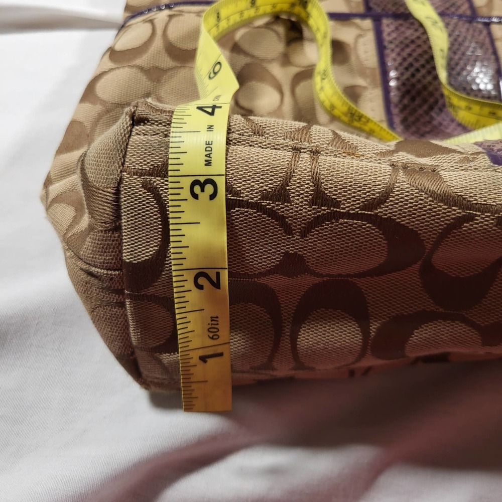 Coach Purse*EUC*Purple & Tan*Signature Snake Stripe*F25706 - Picture 7 of 10